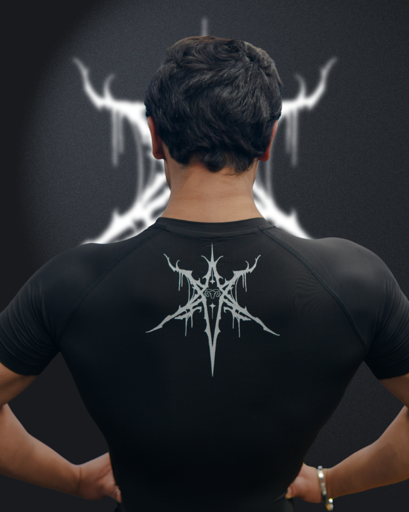 Half Sleeve Compression T-Shirt for Men — Black | Young Goat India