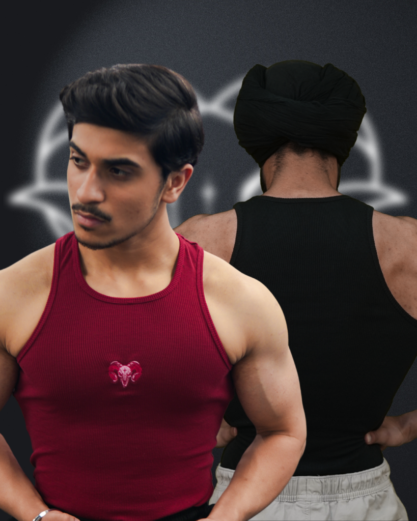 Premium Ribcore Vest for Men — Combo Maroon & Black | Young Goat India