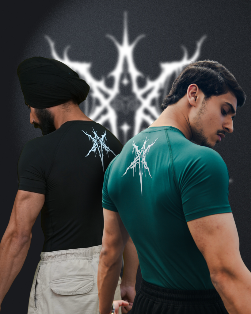 Half Sleeve Compression T-Shirt for Men — Combo Black & Green | Young Goat India