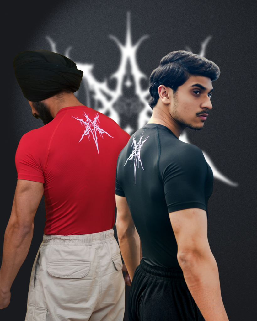 Half Sleeve Compression T-Shirt for Men — Combo Red & Black | Young Goat India