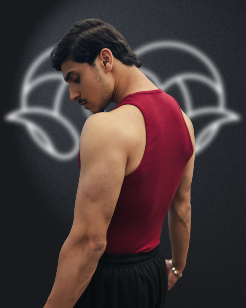 Premium Ribcore Vest for Men — Maroon Combo  | Young Goat India